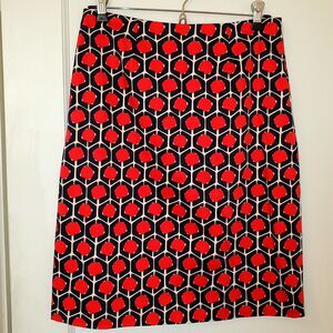 Vintage Doncaster Geometric Pencil Skirt Size 2 1970's Fashion Red White Blue